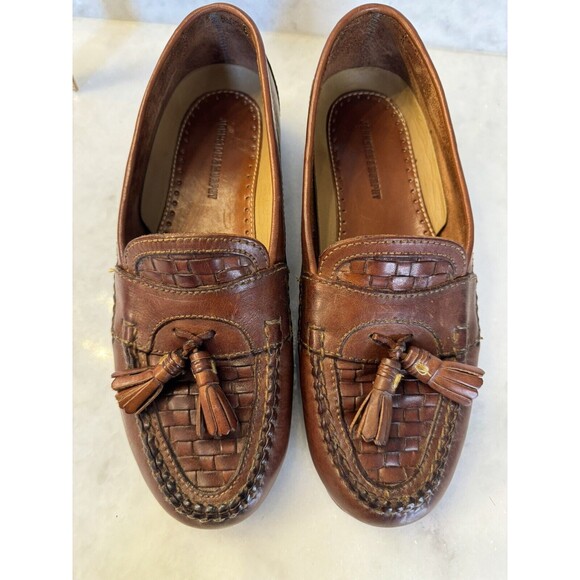 Johnston & Murphy Men’s Brown Woven Tassel Loafers Men's Size 9.5 - Picture 8 of 14